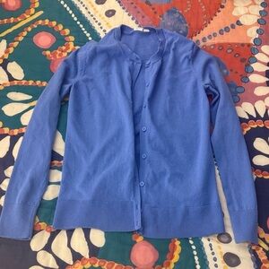 GAP Periwinkle Button-Up Crewneck Cardigan